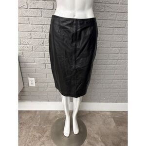 Siena Studio Women Black Leather Pencil Skirt Size 6